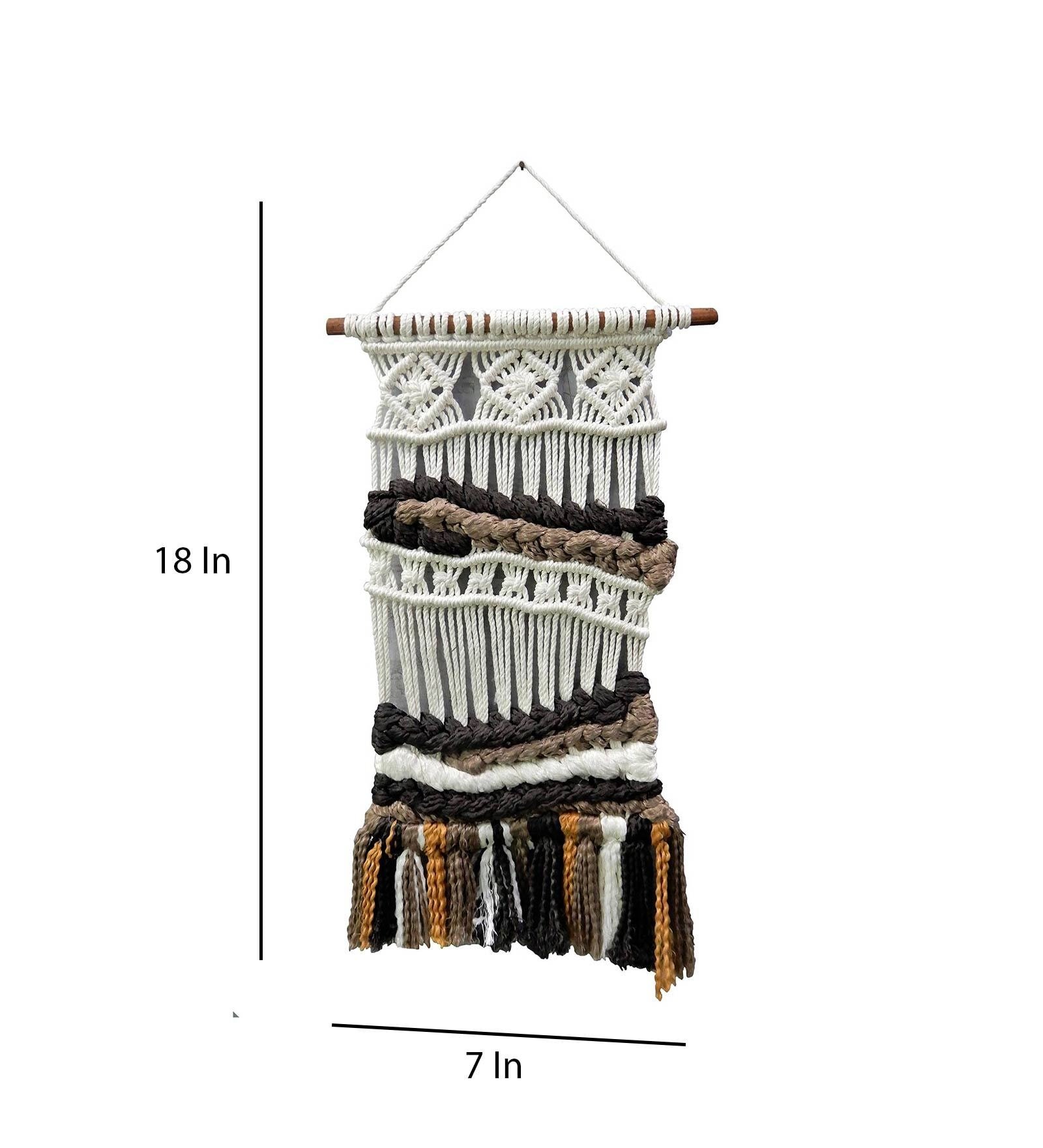 White Boho Handmade Wooden Wall Art